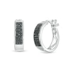Thumbnail Image 0 of Men's 0.20 CT. T.W. Black Enhanced Diamond Hoop Earrings in 10K White Gold