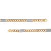 Thumbnail Image 2 of Men's 1/3 CT. T.W. Diamond Barrel 180 Gauge Curb Chain Bracelet in Hollow 10K Gold - 8.5"