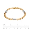 Thumbnail Image 3 of Men's 1/3 CT. T.W. Diamond Barrel 180 Gauge Curb Chain Bracelet in Hollow 10K Gold - 8.5"