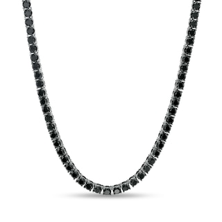 Men's 13.00 CT. T.W. Black Enhanced Diamond Necklace in Sterling Silver with Black Rhodium - 20"