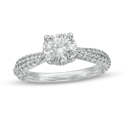 Vera Wang Love Collection Limited Edition 1.29 CT. T.W. Certified Diamond Split Shank Ring in 14K White Gold (I/SI2)