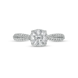 Vera Wang Love Collection Limited Edition 1.29 CT. T.W. Certified Diamond Split Shank Ring in 14K White Gold (I/SI2)