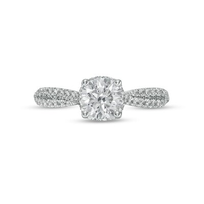 Vera Wang Love Collection Limited Edition 1.29 CT. T.W. Certified Diamond Split Shank Ring in 14K White Gold (I/SI2)