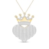 Thumbnail Image 0 of 1.23 CT. T.W. Diamond Crown Heart Pendant in 10K Gold