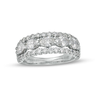 TRUE Lab-Created Diamonds by Vera Wang Love 1.95 CT. T.W. Triple-Row Anniversary Band in 14K White Gold