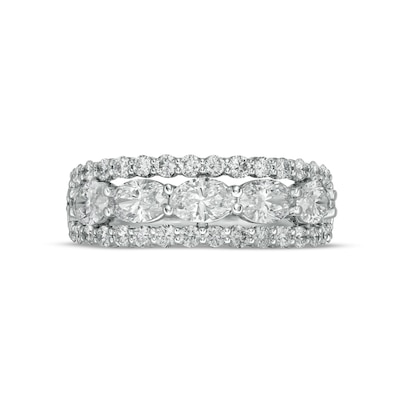 TRUE Lab-Created Diamonds by Vera Wang Love 1.95 CT. T.W. Triple-Row Anniversary Band in 14K White Gold