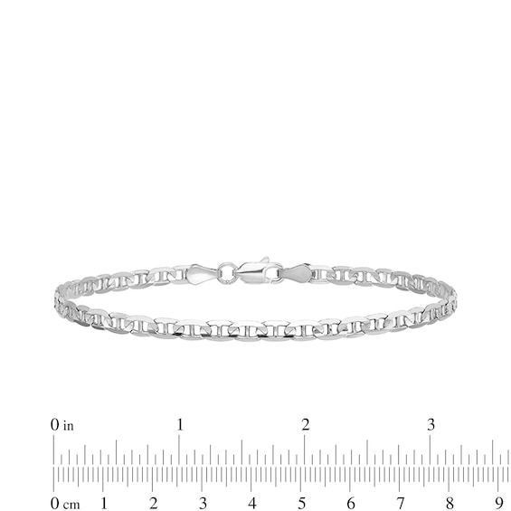 3.0mm Mariner Chain Bracelet in Solid 14K White Gold - 7"