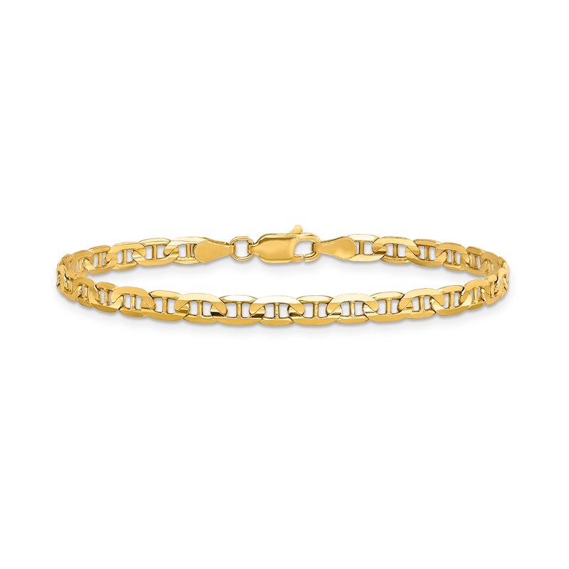 3.75mm Mariner Chain Anklet in Solid 14K Gold - 10"
