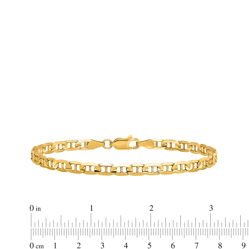 3.75mm Mariner Chain Anklet in Solid 14K Gold - 10"