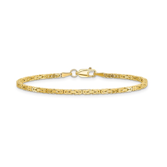 2.0mm Byzantine Chain Bracelet in Solid 14K Gold - 7"