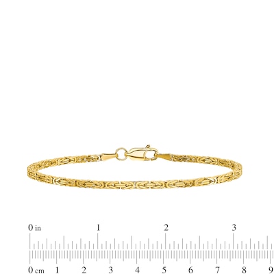 2.0mm Byzantine Chain Bracelet in Solid 14K Gold - 7"