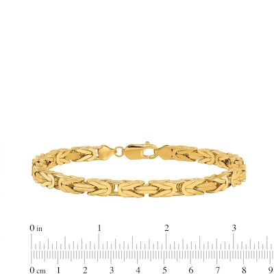 5.25mm Byzantine Chain Bracelet in Solid 14K Gold - 8"