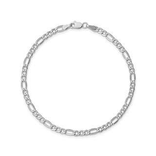 3.5mm Figaro Chain Bracelet in Hollow 14K Gold