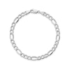 Thumbnail Image 0 of 5.75mm Figaro Chain Bracelet in Hollow 14K White Gold - 8"