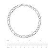 Thumbnail Image 1 of 5.75mm Figaro Chain Bracelet in Hollow 14K White Gold - 8"
