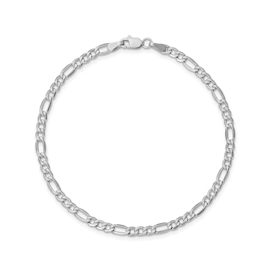 3.5mm Figaro Chain Anklet in Hollow 14K Gold