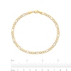 Thumbnail Image 2 of 3.5mm Figaro Chain Anklet in Hollow 14K Gold - 10&quot;