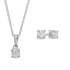 Thumbnail Image 1 of 0.30 CT. T.W. Diamond Solitaire Pendant and Stud Earrings Set in 10K White Gold (K/I3)