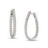 Lab-Created Opal Inside-Out Oval Hoop Earrings in Sterling Silver