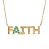 Thumbnail Image 0 of Emerald "FAITH" Necklace in 10K Gold - 20"