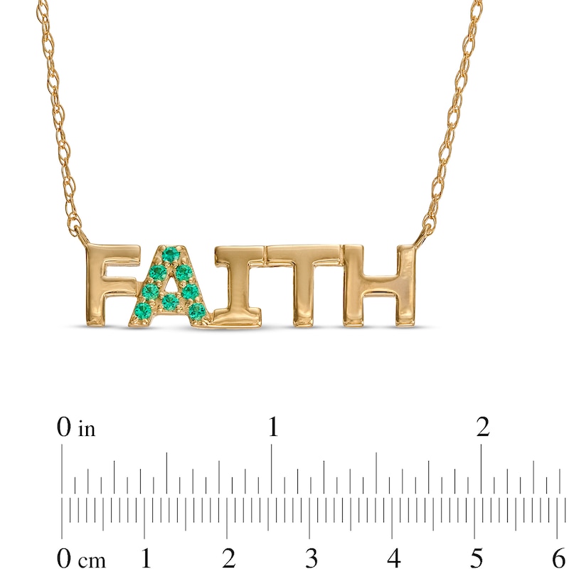 Emerald "FAITH" Necklace in 10K Gold - 20"|Peoples Jewellers