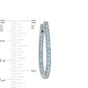 Thumbnail Image 2 of Swiss Blue Topaz Inside-Out Oval Hoop Earrings in Sterling Silver