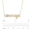 Thumbnail Image 2 of Amethyst Cursive "courage" Necklace in 10K Gold - 20"