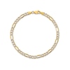 Thumbnail Image 0 of 3.9mm Diamond-Cut Figaro Chain Bracelet in Hollow 14K Two-Tone Gold - 7"