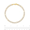 Thumbnail Image 1 of 3.9mm Diamond-Cut Figaro Chain Bracelet in Hollow 14K Two-Tone Gold - 7"