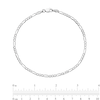 Thumbnail Image 2 of 2.25mm Figaro Chain Anklet in Solid 14K White Gold - 10&quot;