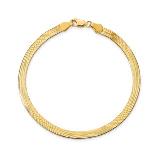 4.0mm Herringbone Chain Bracelet in Solid 14K Gold - 7"