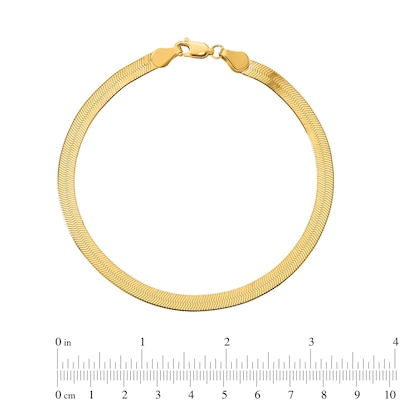 4.0mm Herringbone Chain Bracelet in Solid 14K Gold - 7"