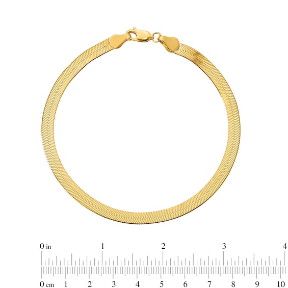 4.0mm Herringbone Chain Bracelet in Solid 14K Gold - 7"