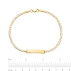Thumbnail Image 1 of Rectangular ID and 4.5mm Curb Chain Bracelet in Solid 14K Gold - 7"