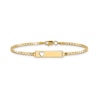 Thumbnail Image 0 of Rectangular ID with Cut-Out Heart and 5.0mm Curb Chain Bracelet in Solid 14K Gold - 7"