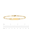 Rectangular ID with Cut-Out Heart and 5.0mm Curb Chain Bracelet in Solid 14K Gold - 7"