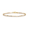 Thumbnail Image 0 of 2.75mm Diamond-Cut Valentino Chain Bracelet in 14K Tri-Tone Gold - 7"