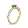 Sideways Baguette Emerald and 0.12 CT. T.W. Diamond Stackable Ring in 10K Gold