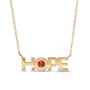 Thumbnail Image 1 of Bezel-Set Garnet &quot;HOPE&quot; Necklace in 10K Gold - 20&quot;