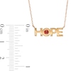 Thumbnail Image 3 of Bezel-Set Garnet &quot;HOPE&quot; Necklace in 10K Gold - 20&quot;