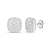 Thumbnail Image 0 of 0.40 CT. T.W. Composite Diamond Cushion-Shaped Frame Stud Earrings in 10K White Gold