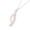 Thumbnail Image 1 of 0.40 CT. T.W. Diamond Graduated Crossover Twist Pendant in 10K Two-Tone Gold