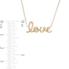 Bezel-Set Lab-Created Opal Cursive "love" Necklace in 10K Gold - 20"