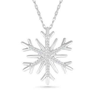 0.065 CT. T.W. Diamond Snowflake Pendant in Sterling Silver