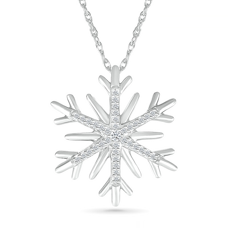 0.065 CT. T.W. Diamond Snowflake Pendant in Sterling Silver|Peoples Jewellers