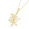 0.145 CT. T.W. Diamond Snowflake Pendant in Sterling Silver with 14K Gold Plate