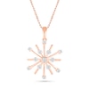 0.085 CT. T.W. Diamond Snowflake Pendant in Sterling Silver with 14K Rose Gold Plate