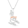 0.04 CT. T.W. Diamond Skiing Snowman Pendant in Sterling Silver and 14K Rose Gold Plate