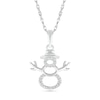 Diamond Accent Layered Snowman Pendant in Sterling Silver