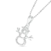 Diamond Accent Layered Snowman Pendant in Sterling Silver